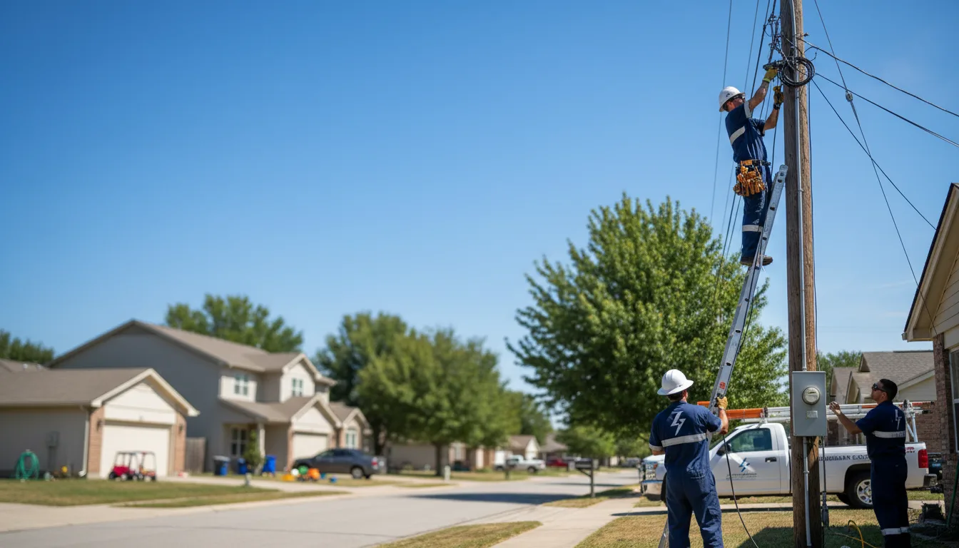 Residential electrician providing installation services in Falls City, TX